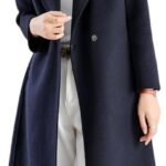 Abrigos De Lana Con Cinturón Largo Para Mujer Chaqueta De Transición Cálida De Invierno,Cárdigan A Presión Con Solapa Con Muesca Sólida Azul Marino Abrigo Abrigo Clásico Informal Con Bolsillo : Amazon.es: Moda
