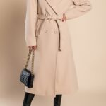 Elegante abrigo largo con botones, beige 67%