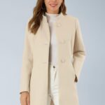 Allegra K Mujer Abrigo de Invierno Cuello Alto Corte Largo un Botón | Abrigo Peacoat Cálido Casual Versátil para Oficina Uso Diario Corte Holgado Cuello Elegante Beige XS: Amazon.es: Moda