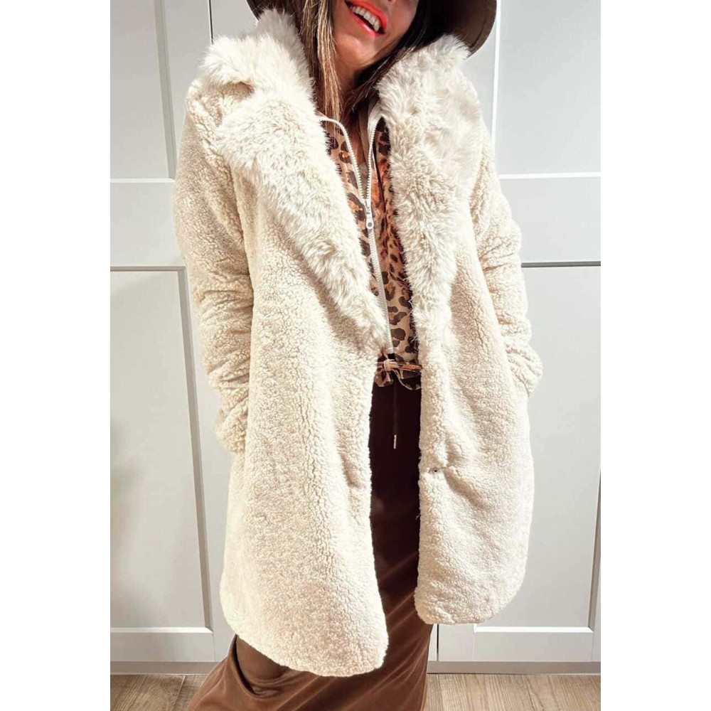 abrigo-borreguito-mujer-687zsm-1.jpg Abrigo Corto Borreguito LANTHOR Beige | Abrigo corto faux fur - Imagen 1
