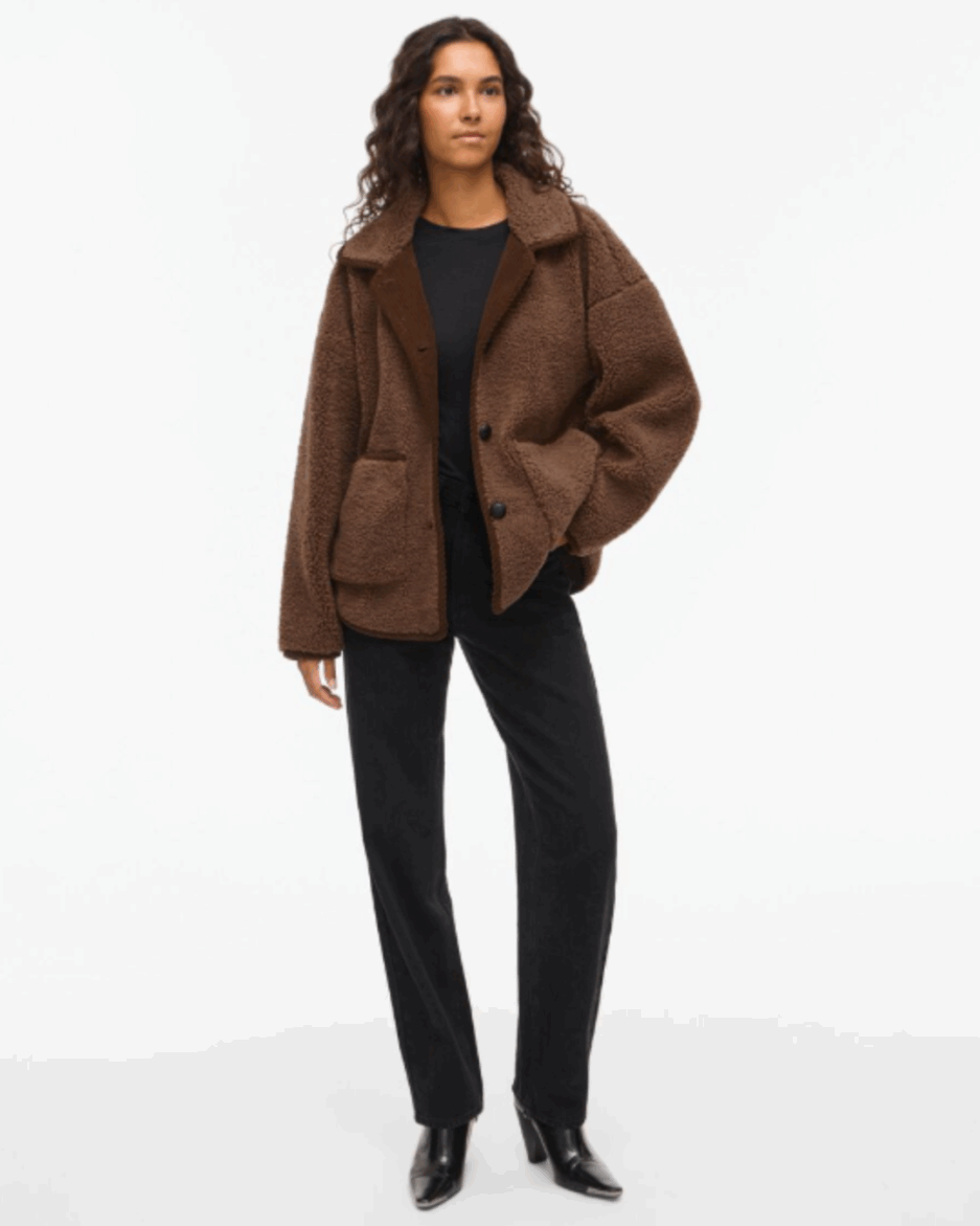 abrigo-borreguito-mujer-784xqc.png Chaqueta borreguito mujer marrón VILA | Vimelusa Teddy | Ouka - Imagen 1