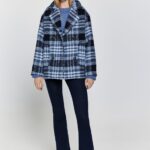 Abrigo corto de cuadros | Ofertas en abrigos y parkas de mujer | Fifty Outlet