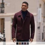 MODFUL Abrigo de lana para hombre, corto, cálido, informal, abrigo de invierno, chaqueta de estilo trench, abrigo tipo capa, granate, S: Amazon.es: Moda