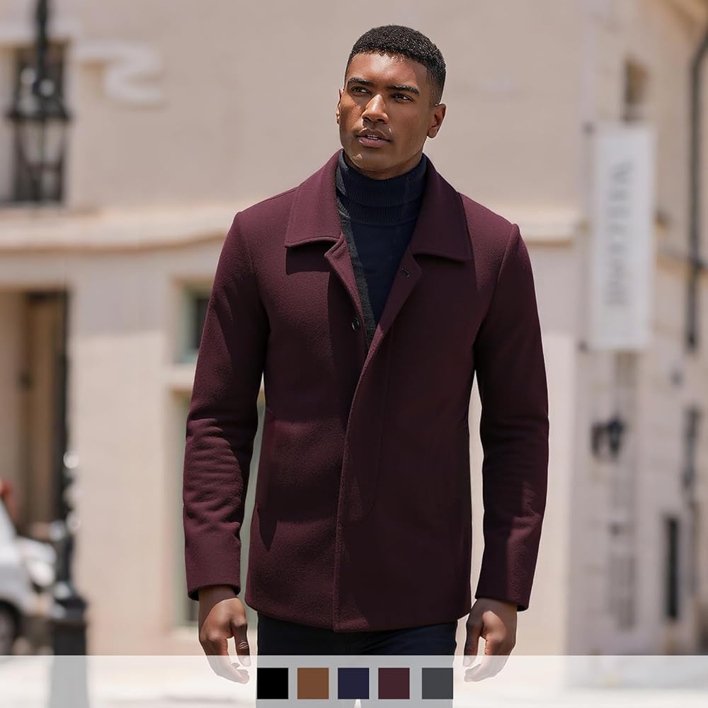 abrigo-hombre-042ipt-1.jpg MODFUL Abrigo de lana para hombre, corto, cálido, informal, abrigo de invierno, chaqueta de estilo trench, abrigo tipo capa, granate, S: Amazon.es: Moda - Imagen 1