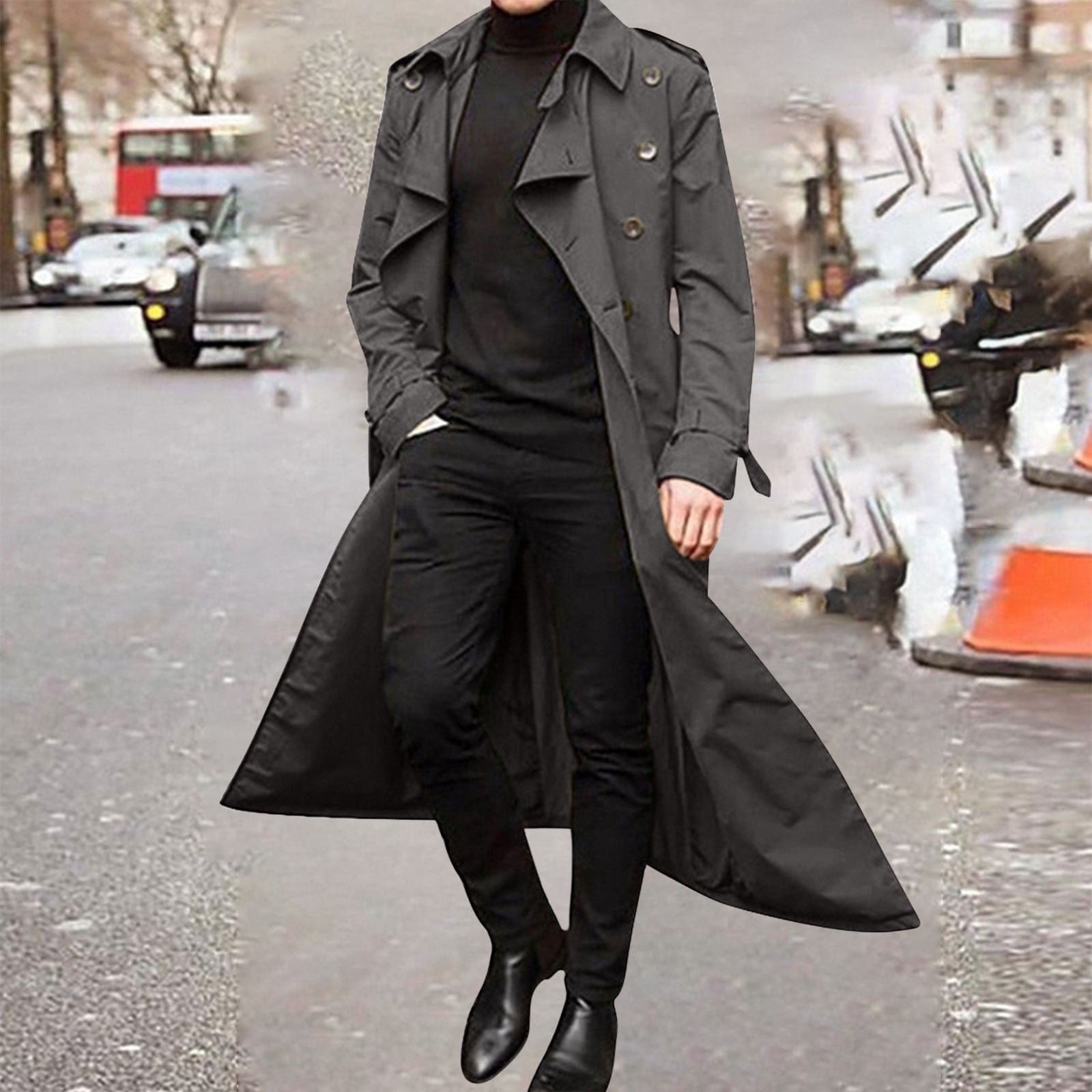 abrigo-hombre-140cjx-1.jpg Trench Coat Abrigo Gris Largo Hombre POROPL Abrigos De Trinchera Gris Oscuro Para Hombre, Argentina Ubuy - Imagen 1