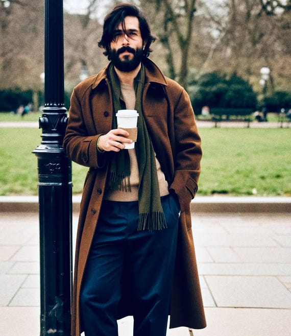 abrigo-hombre-390uwg-1.jpg Abrigo largo clásico de lana para hombre: gabardina de invierno vintage marrón tostado para hombre Etsy España - Imagen 1