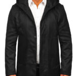 Abrigo de invierno con capucha para hombre negro Bolf 79B3 197