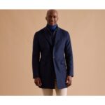 Abrigo de invierno de cachemira y lana para hombre Espiga Azul Oscuro Honoré Ii | Bexley