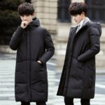 Abrigo Hombre Invierno Elegante Chaqueta Larga Gruesa Cálida Casual Color Sólido Para Hombre