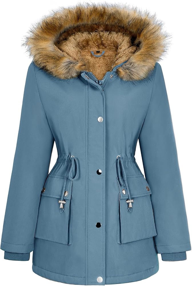 abrigo-impermeable-mujer-536guf-1.jpg heekpek Abrigo Largo Mujer Invierno Impermeable Cálido Parka | Mujer Cremallera Gruesa Forro Polar Chaqueta de Invierno Mujer con Bolsillos y Capucha, Azul, S: Amazon.es: Moda - Imagen 1