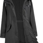 rhythm of the rain Chubasquero para mujer, impermeable, chaqueta de invierno para mujer, abrigo largo de invierno, cálido, forro friesennerz, chaqueta ...