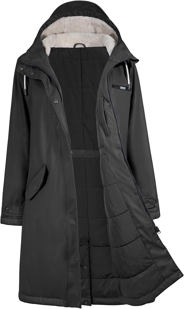 abrigo-impermeable-mujer-818lgl-1.jpg rhythm of the rain Chubasquero para mujer, impermeable, chaqueta de invierno para mujer, abrigo largo de invierno, cálido, forro friesennerz, chaqueta ... - Imagen 1