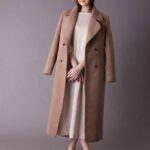 Abrigo largo marrón claro, elegante abrigo cruzado Etsy España