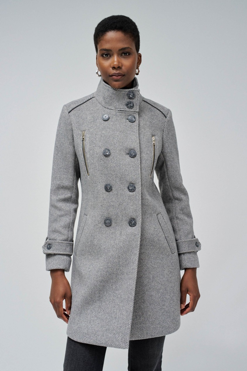 abrigo-pano-mujer-163qbk.jpg ABRIGO DE PAÑO GRACE Gris / XS - Imagen 1