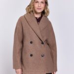 Abrigo de paño corto color camel | Ofertas en abrigos y parkas de mujer | Fifty Outlet