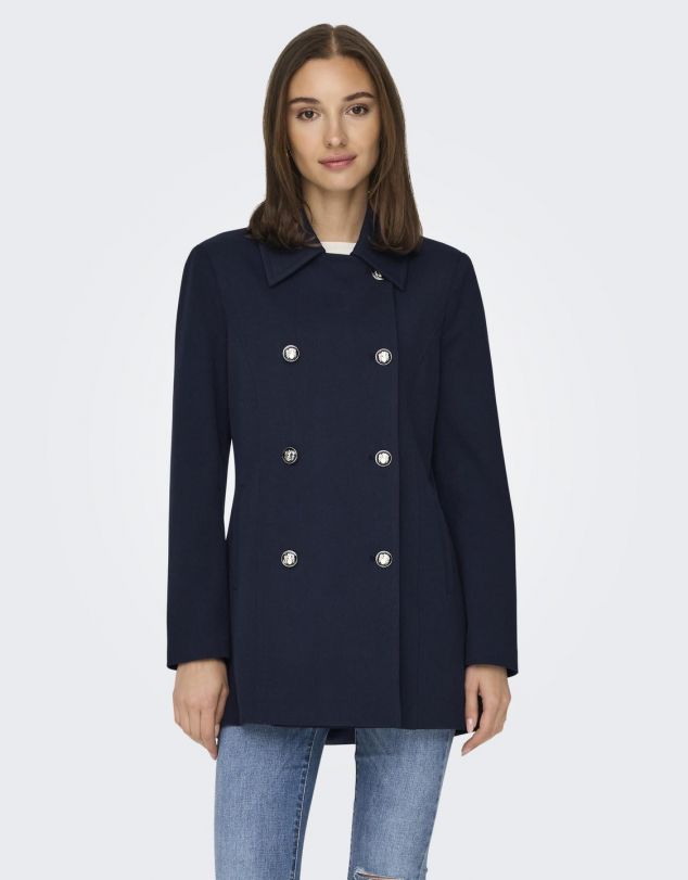 abrigo-pano-mujer-772noj.jpg ABRIGO FINO AZUL MARINO DE MUJER DE ONLY Mendicoa - Imagen 1