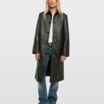 Abrigo de piel de mujer corto liso Zadig & Voltaire Verde oscuro 34/XS