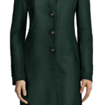 Abrigo de mujer cuello alto largo verde | Sumissura