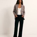 Blazer cuadros Burdeos