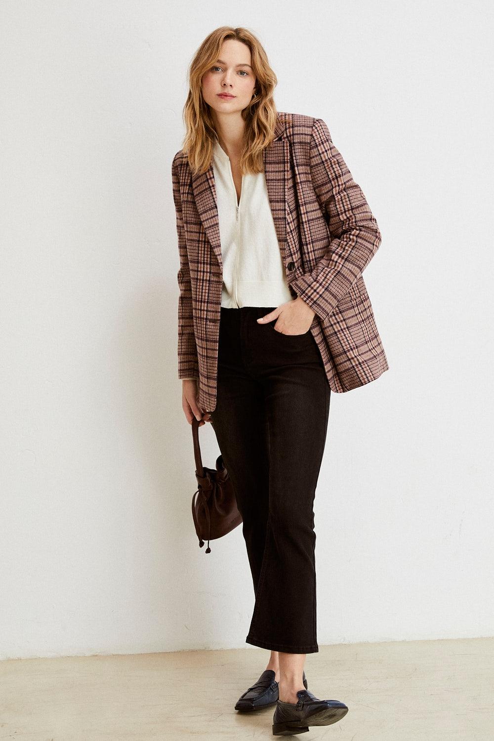 blazer-cuadros-607ccj-1.jpg Blazer windsor cuadros rosa Querubines Complementos sl - Imagen 1