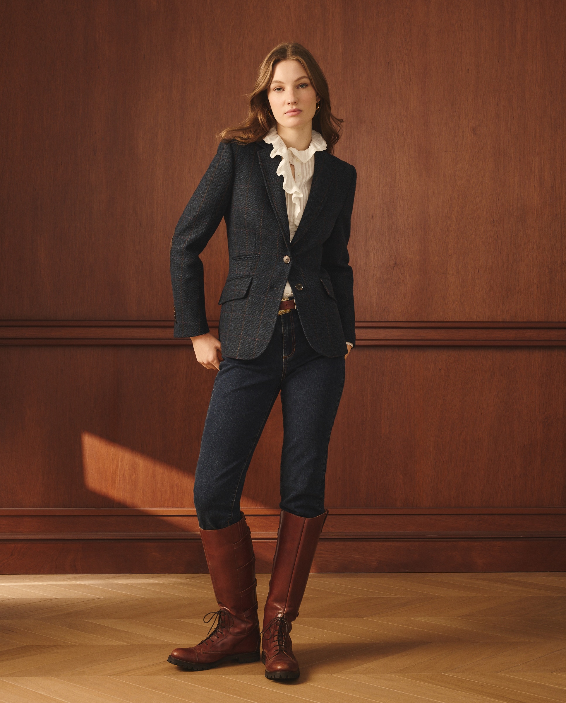 blazer-cuadros-770xeh-1.jpg Blazer mujer cuadros con coderas Lloyd's Azul marino 40 42/M - Imagen 1