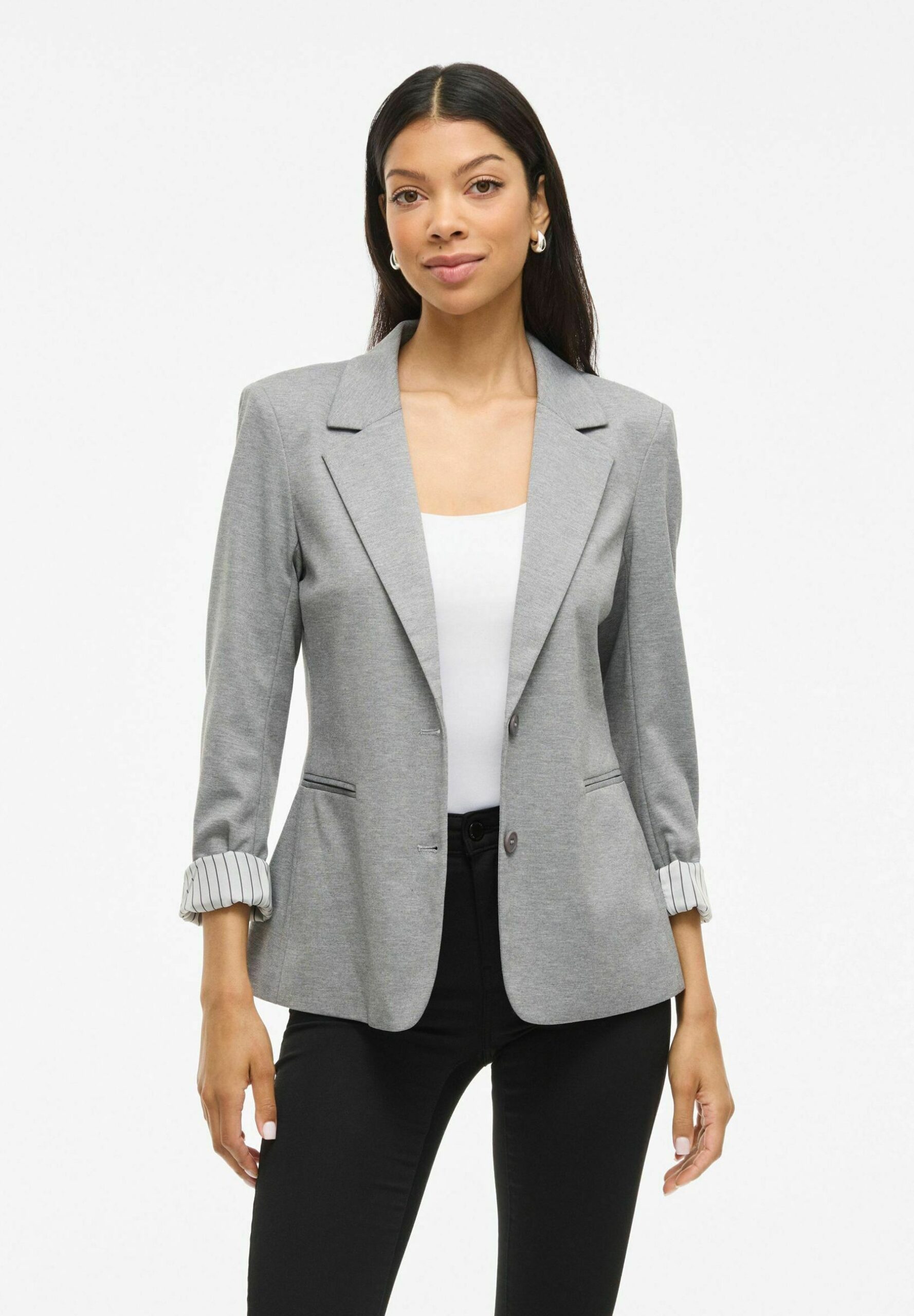 blazer-de-mujer-769jhh-1.jpg VILA VISAGA L/S JERSEY BLAZER/4/KA Blazer light grey melange/gris claro Zalando.es - Imagen 1
