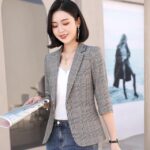 Blazer Vestimenta Casual Chic Mujer Blazer Mujer Moda Temperamento Profesional Ajustado Elegante Manga