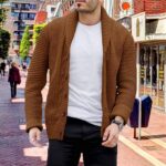 Otoño Invierno Punto Cardigan Hombre Casual Moda Botones Cardigan Hombres Abrigo Streetwear Suéter de los Hombres: Amazon.es: Moda