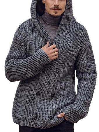 cardigan-hombre-445fau-1.jpg Ropa de hombre Cárdigan Para hombre Suéteres de hombre Cárdigans de hombre Casual Manga larga Gris Gris Único Milanoo.com - Imagen 1