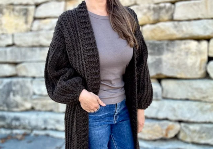 cardigan-largo-mujer-126ayr.png Regalo De Moda Femenina Cárdigan Largo De Punto Para Mujer – Manga Larga, Estilo Holgado, Con Bolsillos, Suave Y Cómodo Para Otoño E Invierno - Imagen 1
