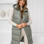 Chaleco acolchado largo para mujer verde Bolf R8212