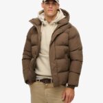 Hombre Chaqueta acolchada con capucha en marrón cálido | Superdry ES