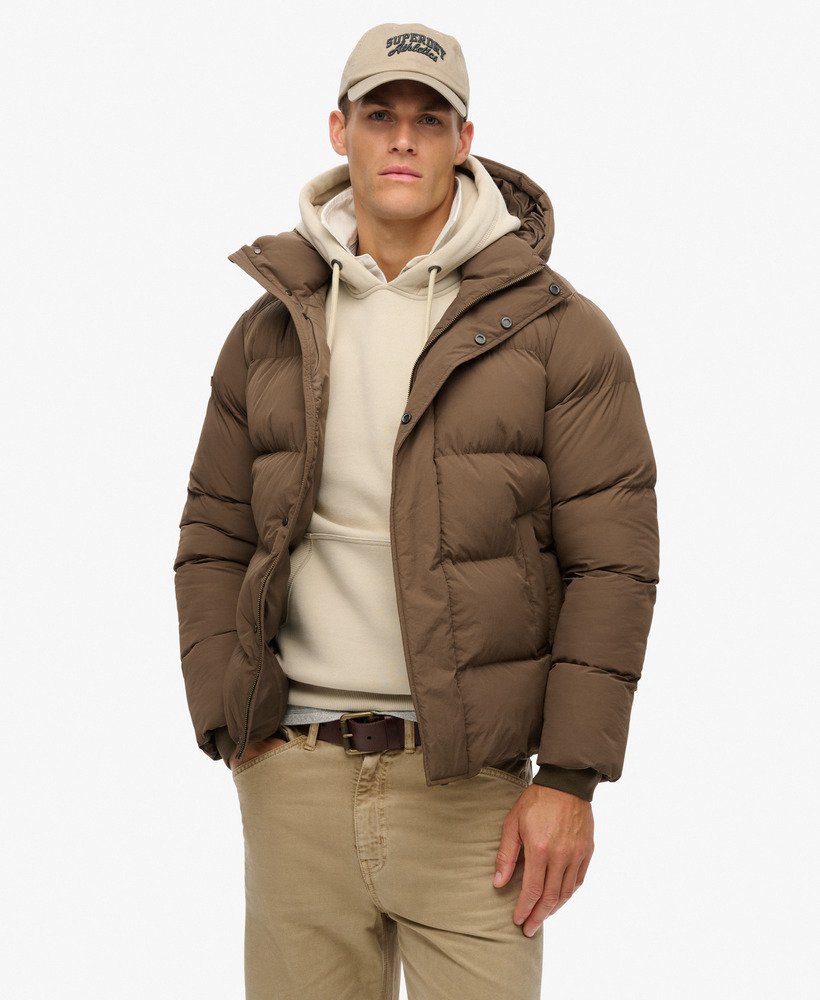 chaqueta-acolchada-hombre-163uhk-1.jpg Hombre Chaqueta acolchada con capucha en marrón cálido | Superdry ES - Imagen 1