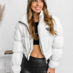 Chaqueta acolchada de entretiempo para mujer blanco Bolf 1250