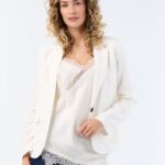 Chaqueta blazer midi Blanco
