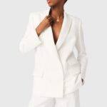 Blazer de mujer cruzada con raya diplomática Maje Blanco · El Corte Inglés