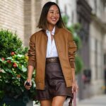Chaqueta Bomber Mujer Oversize En Ante Sintético Cazadora Primavera E Invierno Con Cremallera Y Bolsillos
