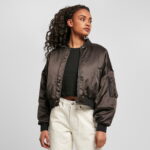 chaqueta para mujer (bomber) URBAN CLASSICS Satén TB4542 negro metalshop.es