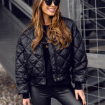 Chaqueta bomber acolchada para mujer negro Bolf J9089A