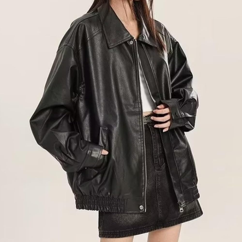 chaqueta-cuero-645thv-1.jpg Chaqueta Cuero Mujer Chaqueta De Cuero Mujer Talla Grande Abrigo Marron Biker Casacos Femininos Womens Clothing Cazadora Acolchada Marrón Chocolate Leather Ultraligera Vaquera Ante Genuino Parka: Amazon.es: Moda - Imagen 1