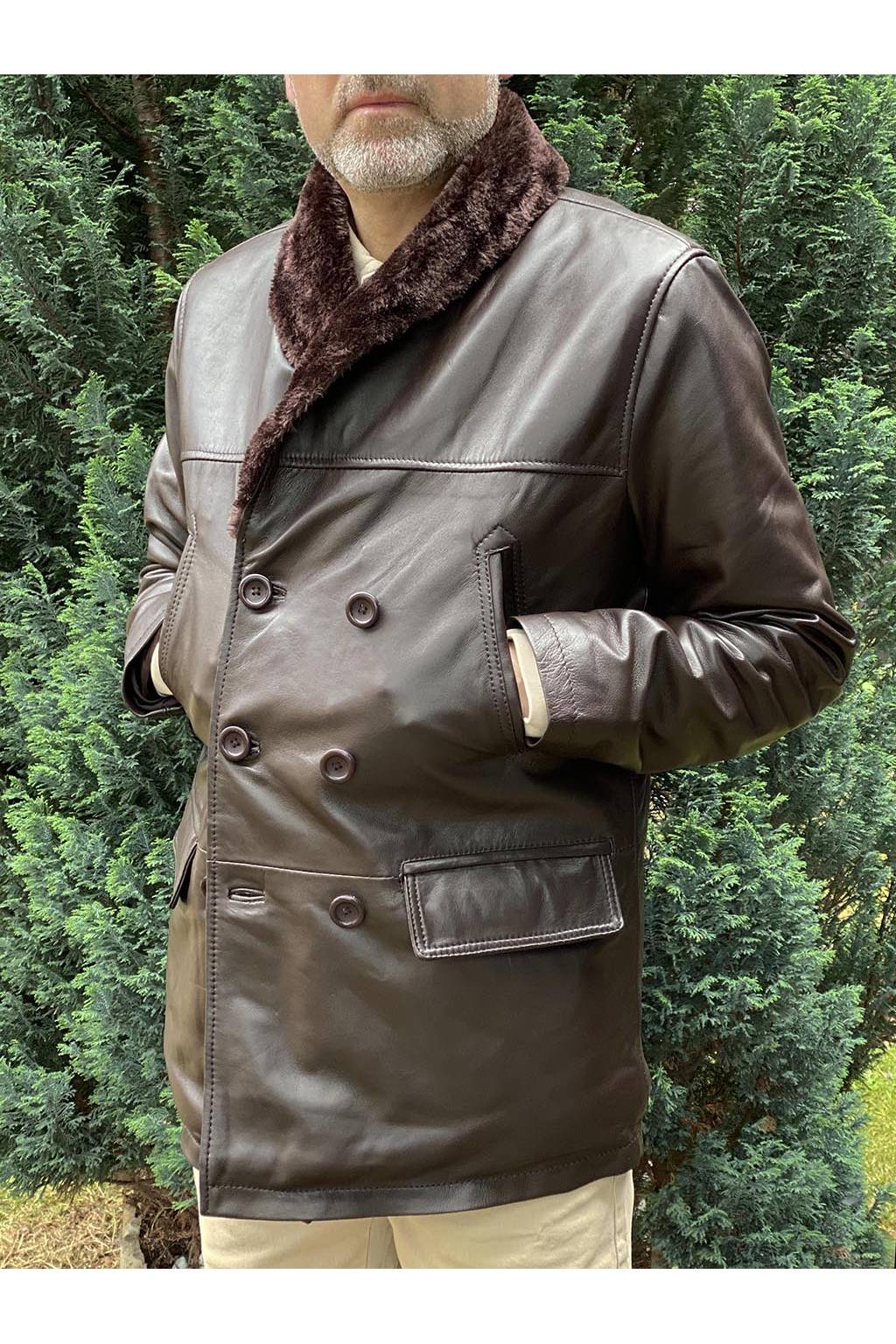 chaqueta-cuero-hombre-583kne-1.jpg Parka de Cuero Hombre MDP Villamor Brown medinapiel.es - Imagen 1
