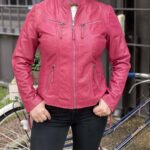 Cazadora de Cuero Mujer Medinapiel Solly Fuxia medinapiel.es