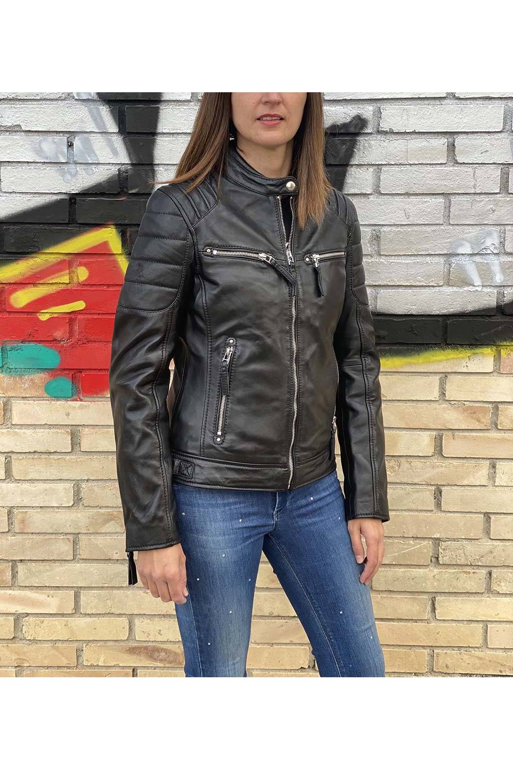 chaqueta-de-cuero-mujer-756ozj-1.jpg Cazadora cuero ldmdp black - Imagen 1