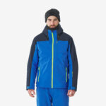 Chaqueta de esquí y snowboard cálida e impermeable hombre, JKT 500 azul y negro