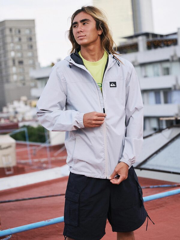 chaqueta-impermeable-479ysb-1.jpg Overcast 3K Tape Chaqueta impermeable con capucha Gris Hombre | Quiksilver - Imagen 1