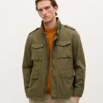 Chaqueta de hombre estilo militar multibolsillos Scalpers Kaki XXL