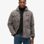 Hombre Chaqueta militar ligera M65 en gris marengo lavado | Superdry ES