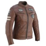 Chaqueta moto Mujer Piel BSTAR Milán marrón