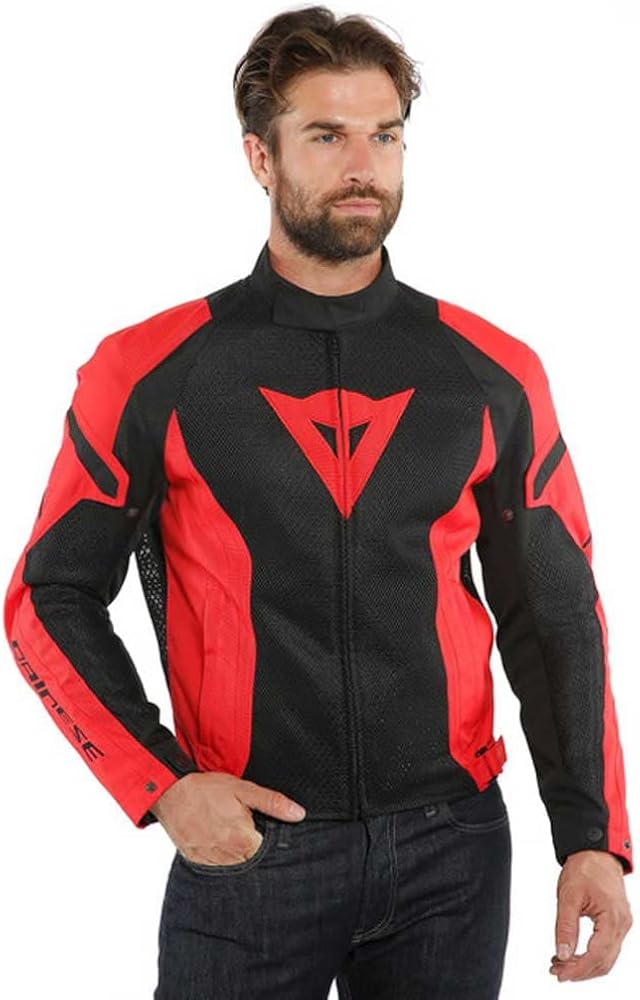 chaqueta-moto-verano-879ndd-1.jpg Dainese Air Crono 2 Tex Jacket, Chaqueta Moto Verano Ventilada, Hombre, Negro/Negro/Rojo, 44 : Amazon.es: Coche y moto - Imagen 1