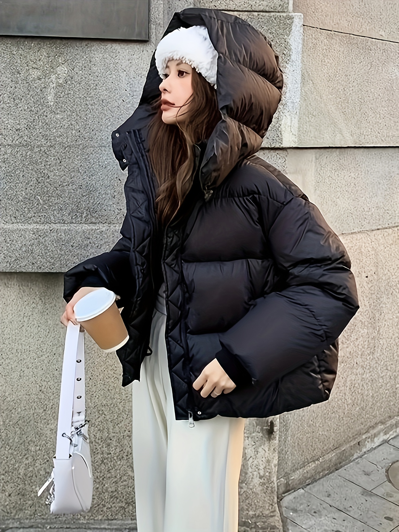chaqueta-negra-251xzv-1.jpg Invierno Chamarra Negra Chamarras Largas De Dama Chaqueta Acolchada Chaqueta Negra Larga Mujer Chaqueta Puffer - Imagen 1
